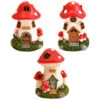 B&M Assorted Mushroom House Ornament With Glowing Solar Light -B&M 393429 mushroom house ornament with glowing solar light group