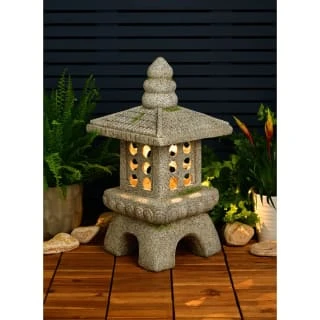 B&M Rustic Pagoda Ornament With Solar LED 4 B&M Rustic Pagoda Ornament With Solar LED - Image 2