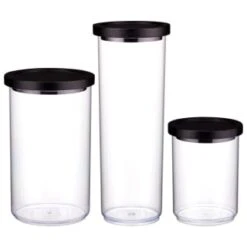 B&M Canister With Airtight Wooden Lid 750ml 9 B&M Canister With Airtight Wooden Lid 750ml -B&M 394622 394623 394624 1 7l canister with black lid group