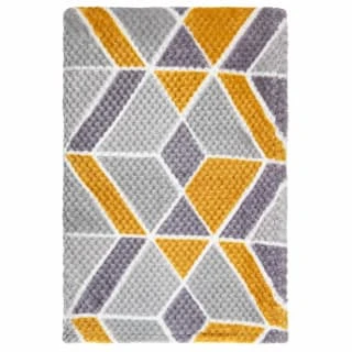 B&M Simply Geo Waffle Throw - Ochre 4 B&M Simply Geo Waffle Throw - Ochre - Image 2