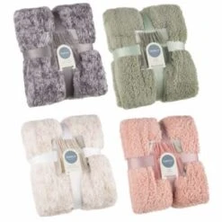 B&M Simply Two Tone Teddy Throw - Grey 11 B&M Simply Two Tone Teddy Throw - Grey -B&M 394924 394926 394927 394928 simply plain teddy throw group 1