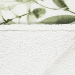 Winston Green Leaf Sherpa Throw 10 Winston Green Leaf Sherpa Throw -B&M 394948 winston leaf sherpa throw green 3