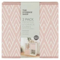 Lokken Printed Storage Cubes 2pk - Pink Diamond 9 Lokken Printed Storage Cubes 2pk - Pink Diamond -B&M 395838 2pk printed lokken storage cubes pink diamond 2