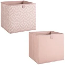 Lokken Printed Storage Cubes 2pk - Pink Diamond 10 Lokken Printed Storage Cubes 2pk - Pink Diamond -B&M 395838 2pk printed lokken storage cubes pink diamond 3