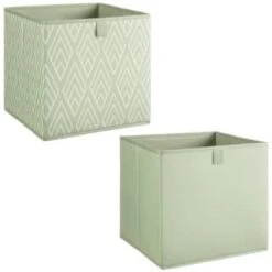 Lokken Printed Storage Cubes 2pk - Sage Diamond 10 Lokken Printed Storage Cubes 2pk - Sage Diamond -B&M 395843 2pk printed lokken storage cubes sage diamond 3
