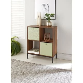 Lokken Printed Storage Cubes 2pk - Sage Diamond 7 Lokken Printed Storage Cubes 2pk - Sage Diamond - Image 5