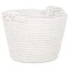 B&M Cara Rope Basket With Handle - White 2 B&M Cara Rope Basket With Handle - White -B&M 395873 cara rope basket with handle white