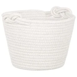 B&M Cara Rope Basket With Handle - White