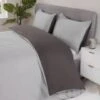 Simply Everyday Reversible King Duvet Set With Pipe - Grey & Charcoal 2 Simply Everyday Reversible King Duvet Set With Pipe - Grey & Charcoal -B&M 397254 397255 simply reversible grey charcoal double king duvet set