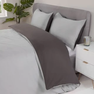 Simply Everyday Reversible King Duvet Set With Pipe - Grey & Charcoal 3 Simply Everyday Reversible King Duvet Set With Pipe - Grey & Charcoal