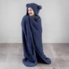 Simply Kids Hooded Sherpa Blanket - Navy -B&M 400216 simply kids hooded sherpa blanket navy
