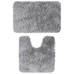 B&M -B&M 400289 400290 tufted bath and ped mat charcoal